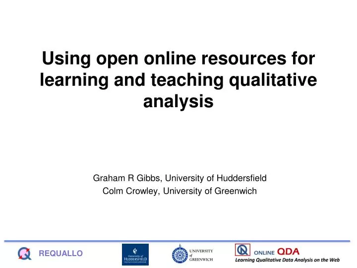 using open online resources for learning and teaching qualitative analysis