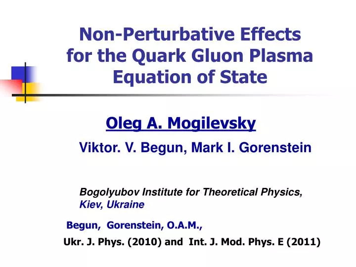 non perturbative effects for the quark gluon plasma equation of state
