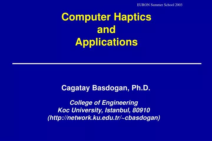 computer haptics and applications