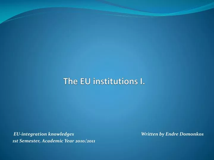 the eu institutions i