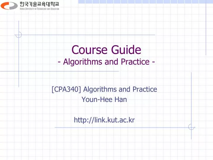 course guide algorithms and practice