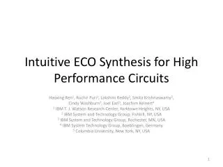 Intuitive ECO Synthesis for High Performance Circuits