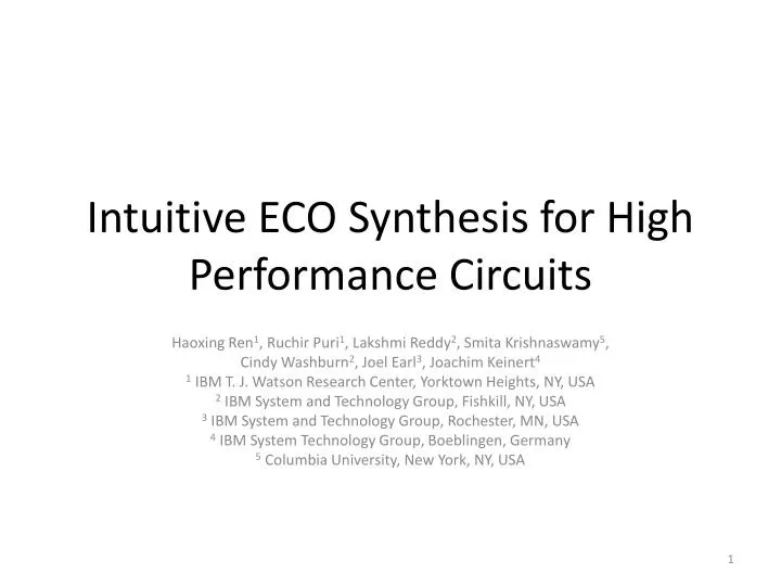intuitive eco synthesis for high performance circuits