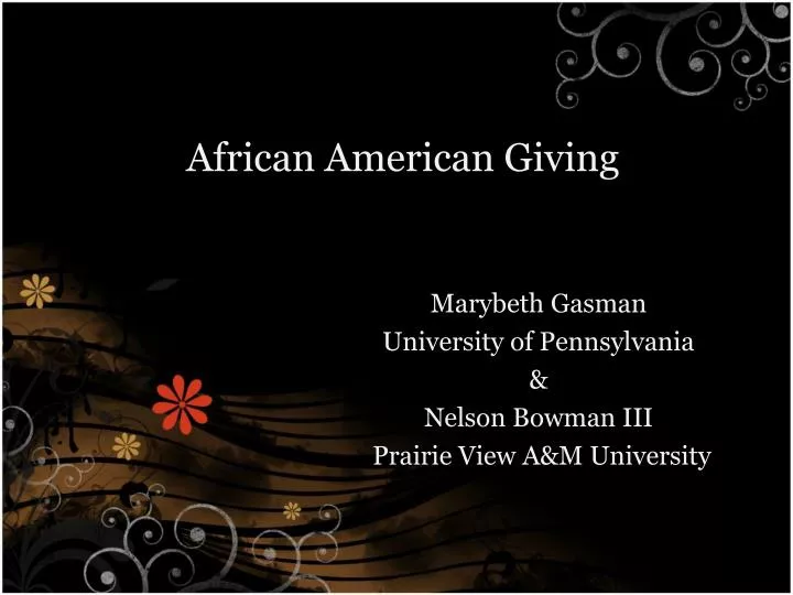 african american giving