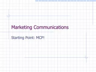 Marketing Communications