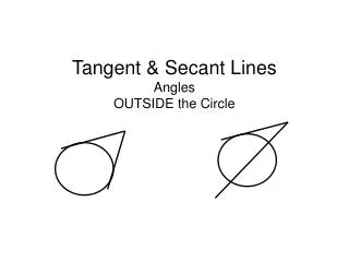 Tangent &amp; Secant Lines Angles OUTSIDE the Circle