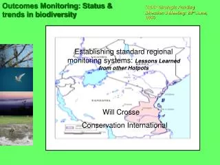 Establishing standard regional monitoring systems: Lessons Learned from other Hotpots