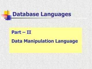 Database Languages