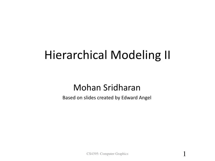 hierarchical modeling ii