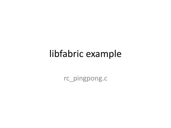 libfabric example