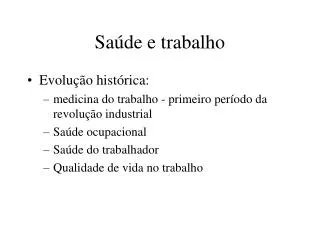 sa de e trabalho