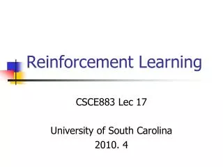 Reinforcement Learning