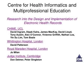 Centre for Health Informatics and Multiprofessional Education