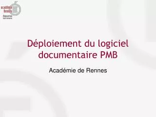 d ploiement du logiciel documentaire pmb