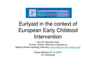 Eurlyaid in the context of European Early Childood Intervention