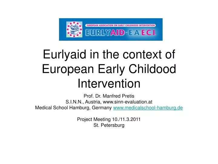 eurlyaid in the context of european early childood intervention