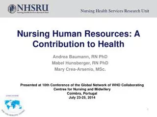 Nursing Human Resources: A Contribution to Health