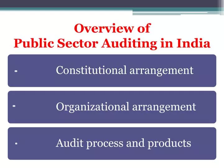 overview of public sector auditing in india