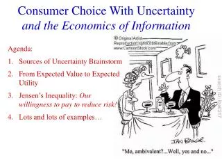 Consumer Choice With Uncertainty and the Economics of Information