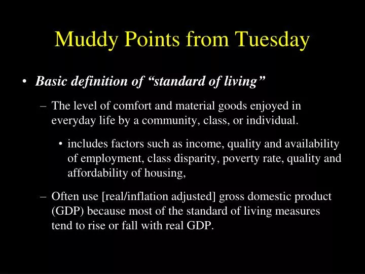 muddy points from tuesday