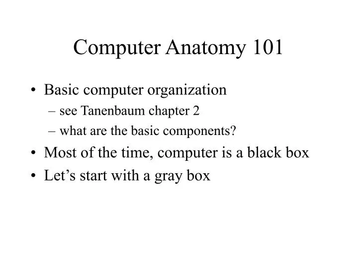 computer anatomy 101