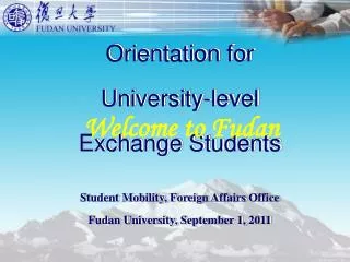 Orientation for University-level Exchange Students Student Mobility, Foreign Affairs Office
