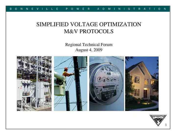 simplified voltage optimization m v protocols regional technical forum august 4 2009