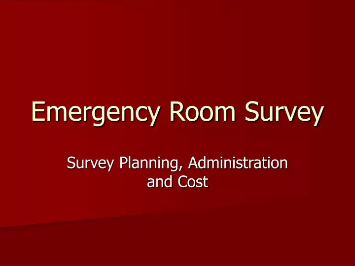 emergency room survey