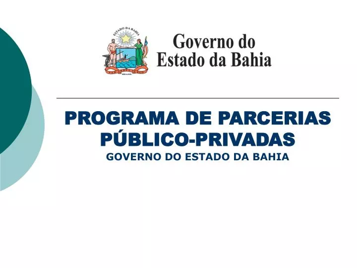 programa de parcerias p blico privadas governo do estado da bahia