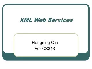 XML Web Services