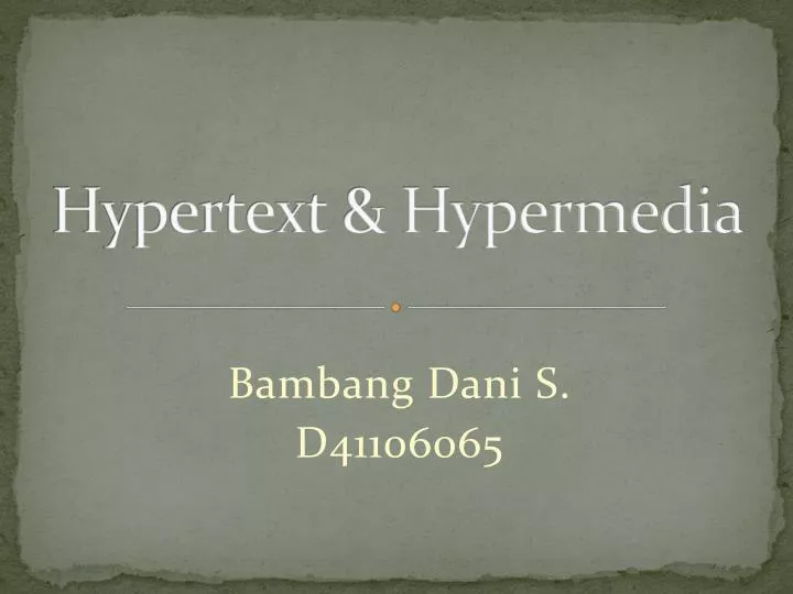 hypertext hypermedia