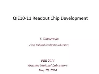 QIE10-11 Readout Chip Development
