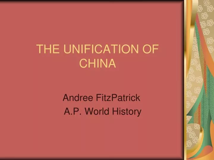 the unification of china