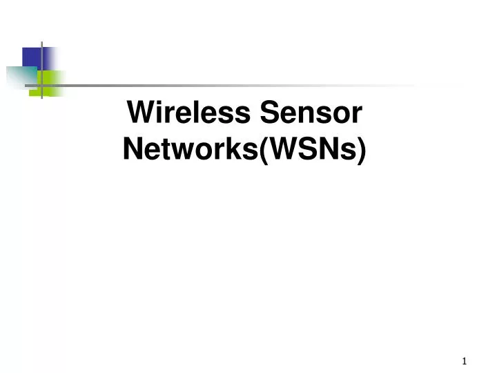 wireless sensor networks wsns