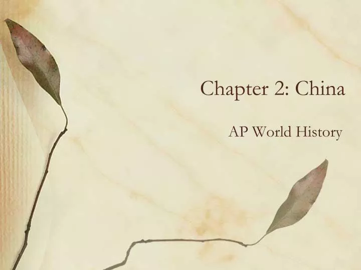 chapter 2 china