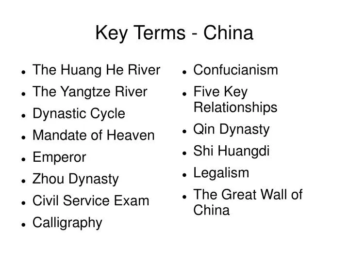 key terms china