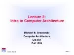 Lecture 2: Intro to Computer Architecture - slide 1