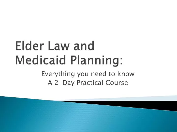 elder law and medicaid planning