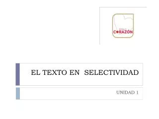 el texto en selectividad