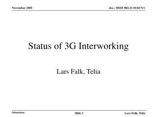 Status of 3G Interworking