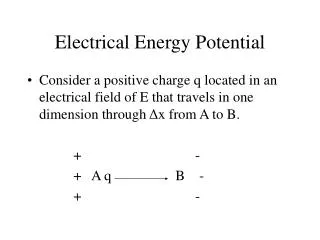 Electrical Energy Potential
