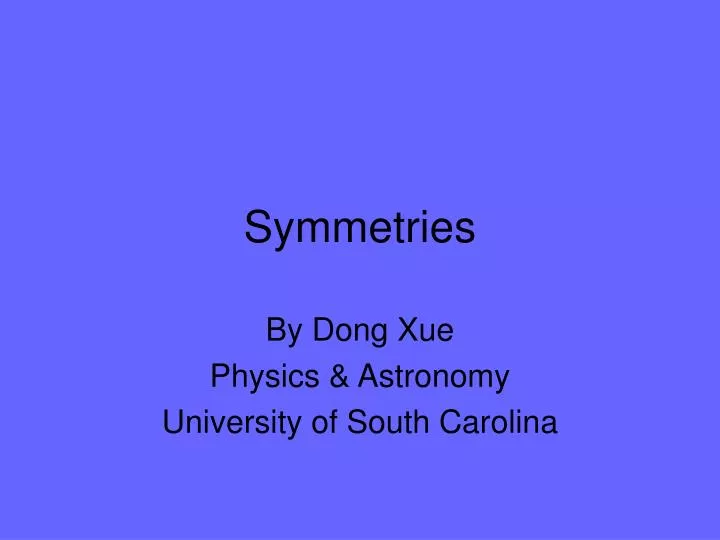 symmetries