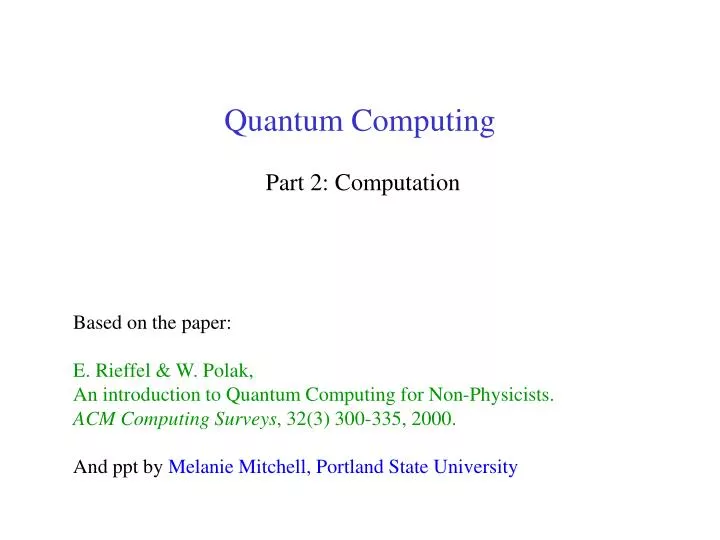 quantum computing part 2 computation