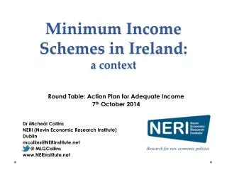 Minimum Income Schemes in Ireland: a context