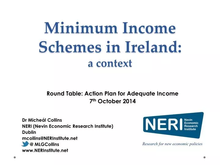 minimum income schemes in ireland a context