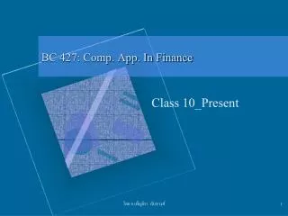 bc 427 comp app in finance