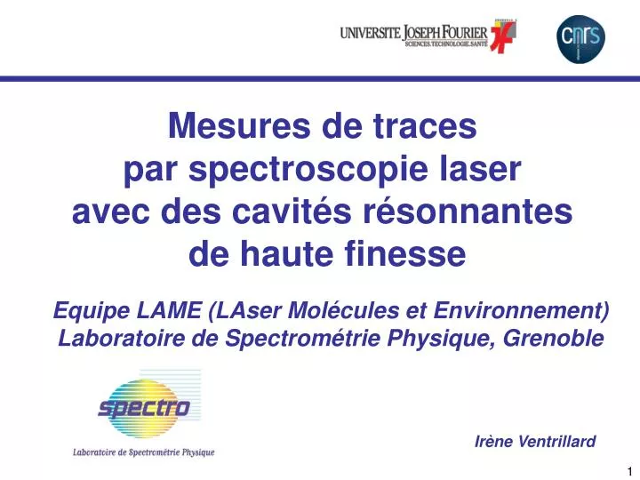 equipe lame laser mol cules et environnement laboratoire de spectrom trie physique grenoble