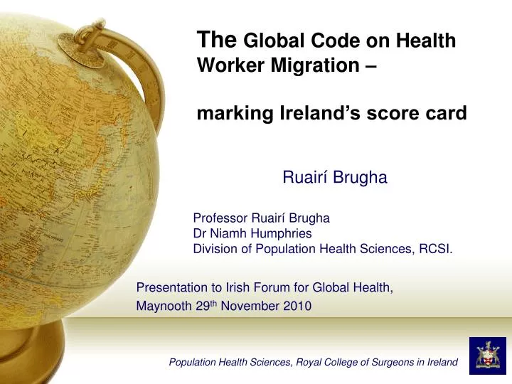 presentation to irish forum for global health maynooth 29 th november 2010