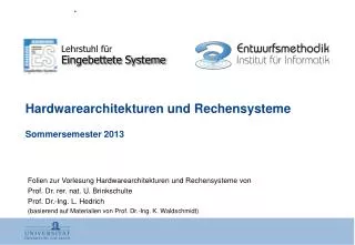 hardwarearchitekturen und rechensysteme sommersemester 2013