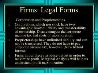 Firms: Legal Forms